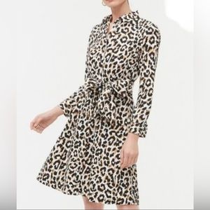 JCrew Leopard Shirt Dress sz 12. Used once. Vibrant & beautiful.Comes with belt.